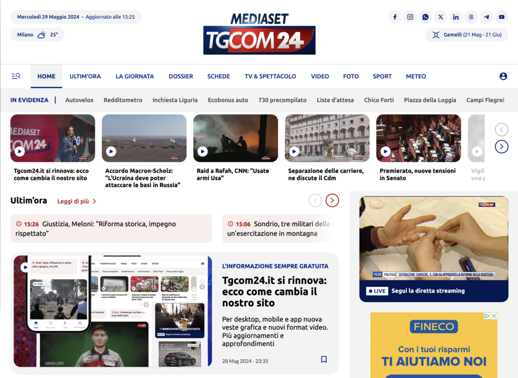 TgCom24 nuovo sito
